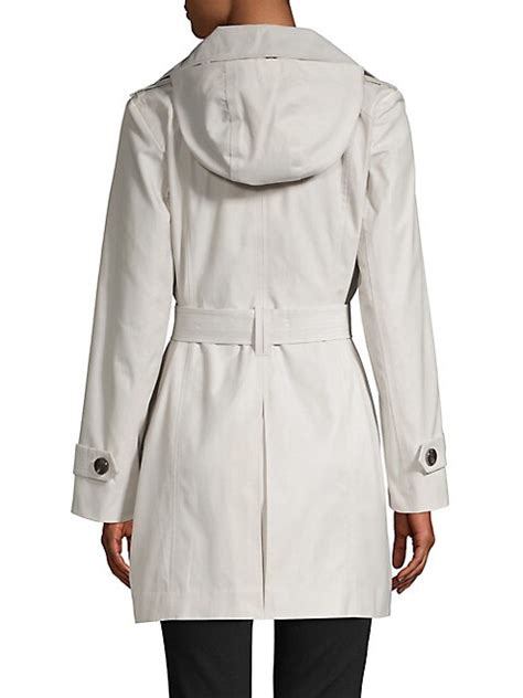 Double Collar Hooded Trench Coat Pebble Hi Res