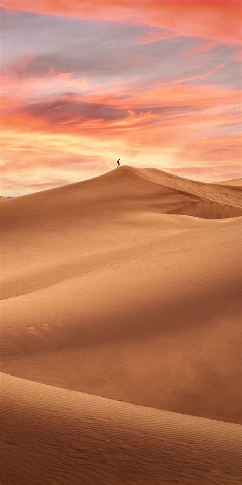 Desert 4k Wallpaper Sand Dunes Alone Sunset Evening 5k Nature 5417