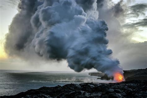 Lava Ocean Entry Photograph By Christopher Johnson Fine Art America