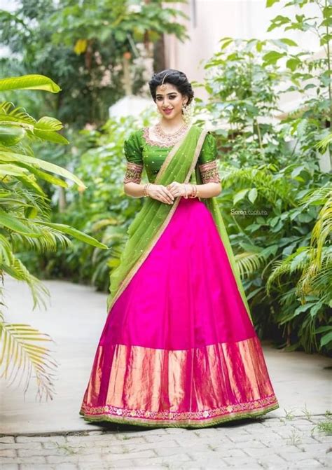 Ethnic And Stylish Half Saree Designs For Wedding Ceremony Tikli