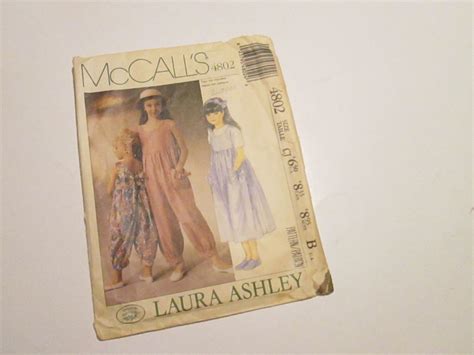 Vintage Mccalls Laura Ashley Pattern 4802 Girls Sizes 10 14 Etsy