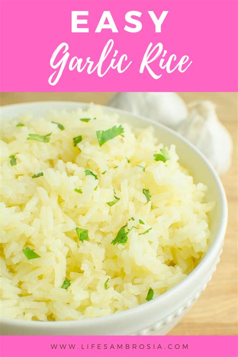 Garlic Rice Recipe An Easy Weeknight Side Dish Lifes Ambroisa