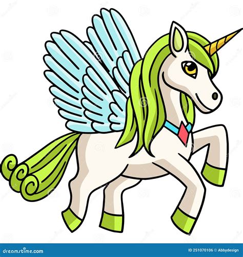 Flying Unicorn Cartoon Colored Clipart Stock Vector Illustration Of Drawing Colored 251070106