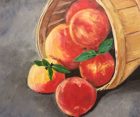 Peaches Original Painting Acrylic On Canvas Peaches Original