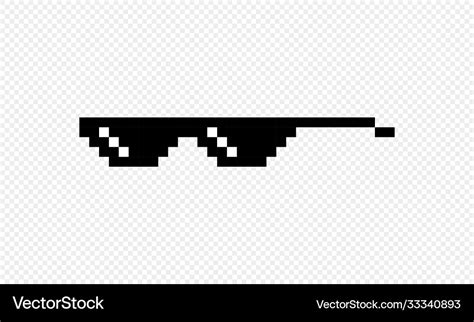 Thug Life Glasses Icon Pixel Goggles On Isolated Vector Image