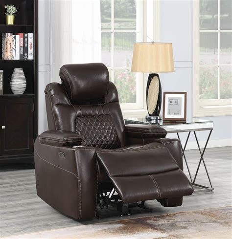 Buy power reclining chairs at macys.com! 603413PP European modern espresso faux leather power ...