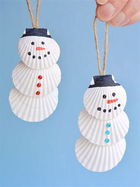 Seashell Snowman Ornaments One Little Project