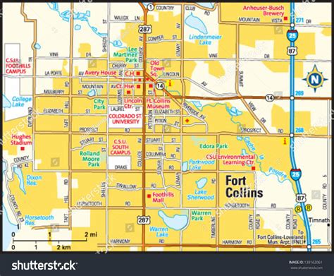 Fort Collins Colorado Area Map Stock Vector Royalty Free 139162061