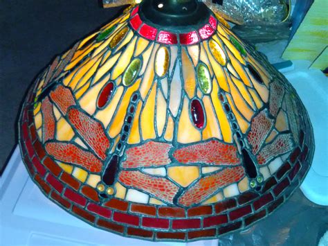 Vintage Dragonfly Stained Glass Lamp Shade Collectors Weekly