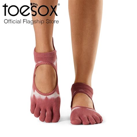 Toesox Grip Full Toe Bellarina Non Slip Closed Socks Shopee Malaysia