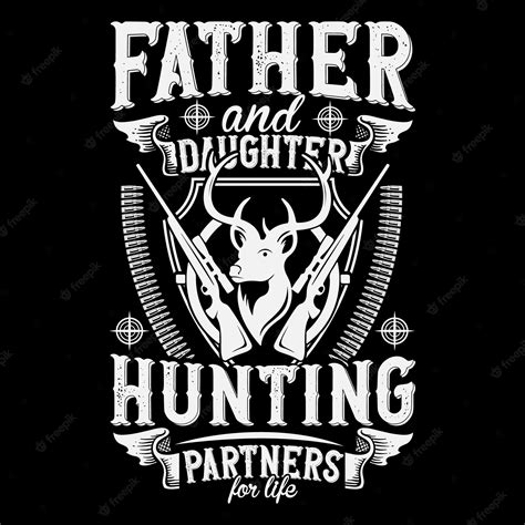 Premium Vector Father And Daughter Hunting T Shirt Design For Hunting