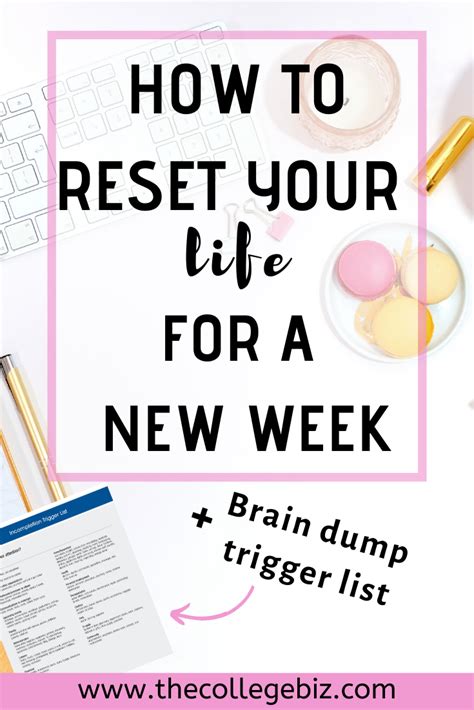 How To Reset Your Life For A New Week New Week Life Reset