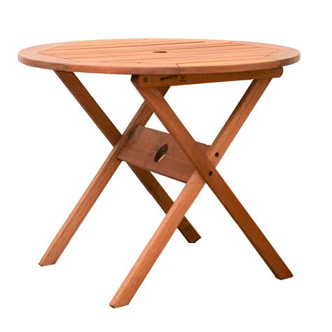 We gave our portside folding bistro dining set a rustic look by wire brushing its solid wood frame and adding a weathered finish. Amazonia Milano Folding Bistro Table | Eucalyptus Wood ...