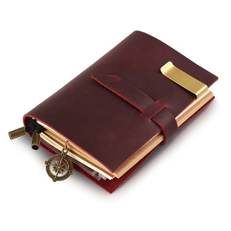 7felicity Classic Genuine Leather Notebook Refillable Pages Leather
