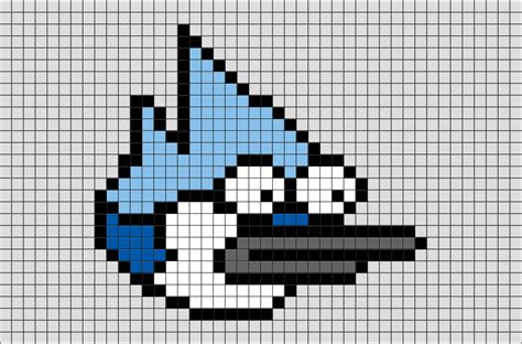 Regular Show Mordecai Pixel Art Easy Pixel Art Pixel Art Pattern