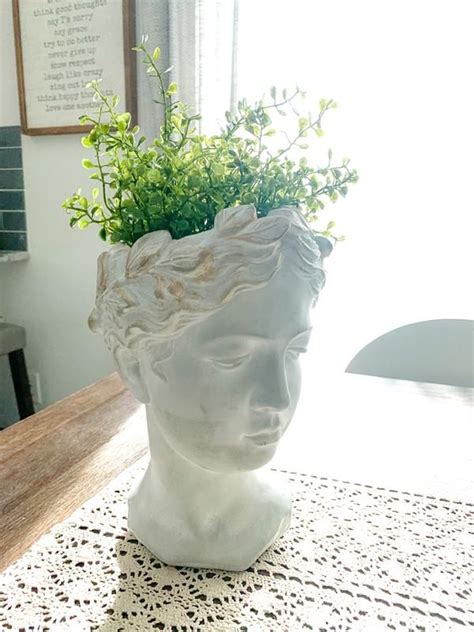 Grecian Bust Pot In 2020 Flower Pots Grecian Head Planters