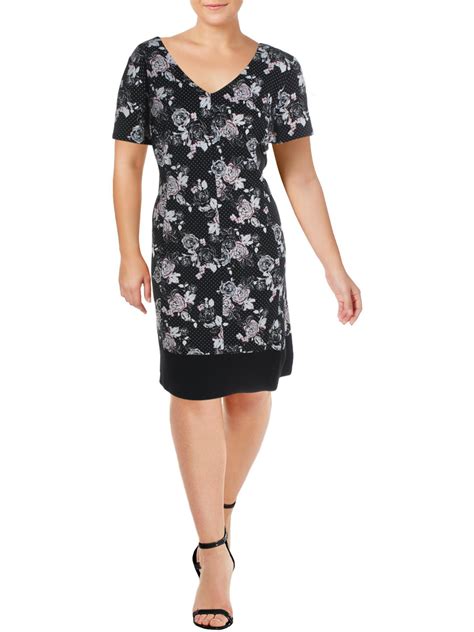 Connected Apparel Connected Apparel Womens Plus Floral Dot Print Wear