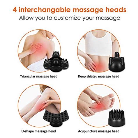 Snailax Cordless Handheld Back Massager Rechargeable Percussion Massage With Heat Deep Tissue
