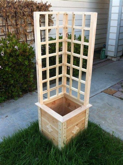Diy Wooden Planter Box With Trellis Ryann Sample