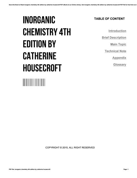 Inorganic Chemistry 4th Edition By Catherine Housecroft By
