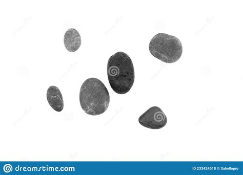 Smooth Pebble Stones Isolated On White Stock Photo Image Of View