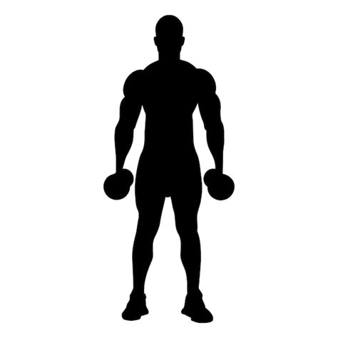 Premium Vector Muscle Man Bodybuilder With Dumbbells Silhouette