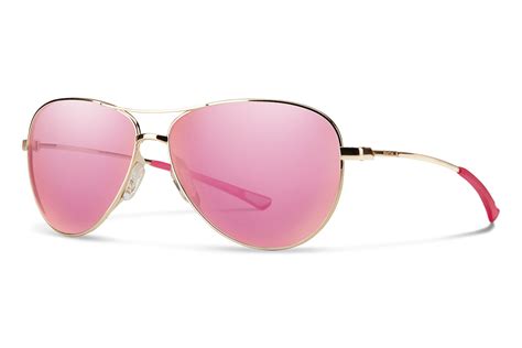 Smith Optics Langley Sunglasses Gold Frame Pink Mirror Lens The