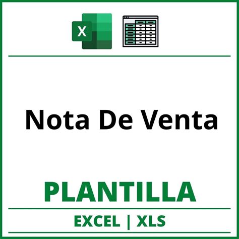 Formato De Nota De Venta Excel Xls
