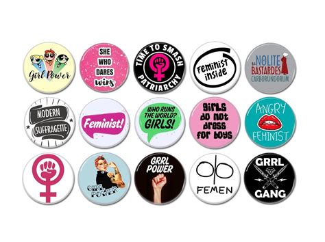 Feminist Buttons Collection 122 Etsy Feminist Buttons Slade Band