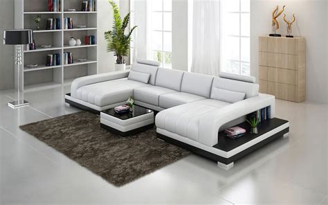 Modern Summerland Leather Sectional U Shapeandchaise Loungejubilee