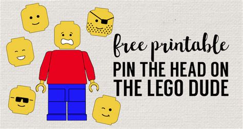 Pin The Head On The Lego Man Party Game Free Printable Paper Trail Design