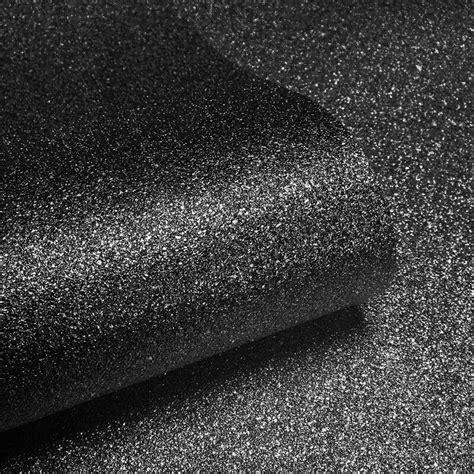Muriva Sparkle Plain Black Glitter Wallpaper 701353 Versace Luxury