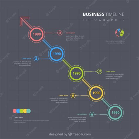 Free Vector Colorful Business Timeline With Flat Design