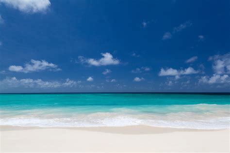 White Beach And Blue Sky Full Hd Wallpaper And Background Image