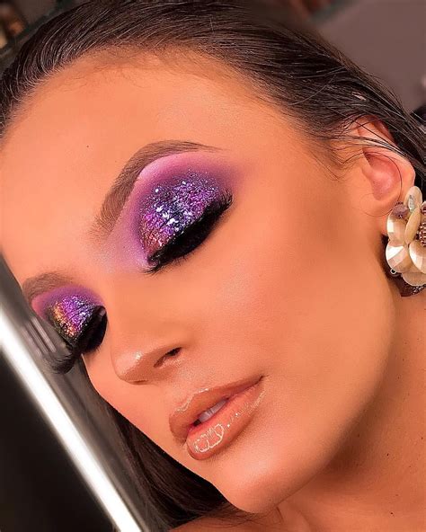 Maquiagem Sombra Glitter Roxo Carnaval Purple Makeup Looks Fancy