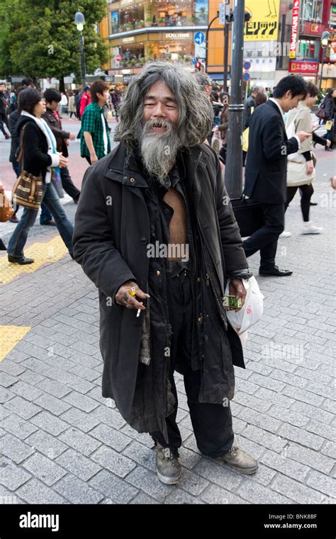 Homeless Man In Shibuya Tokyo Japan Stock Photo Royalty Free Image