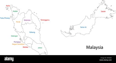 Outline Malaysia Map Stock Photo Alamy