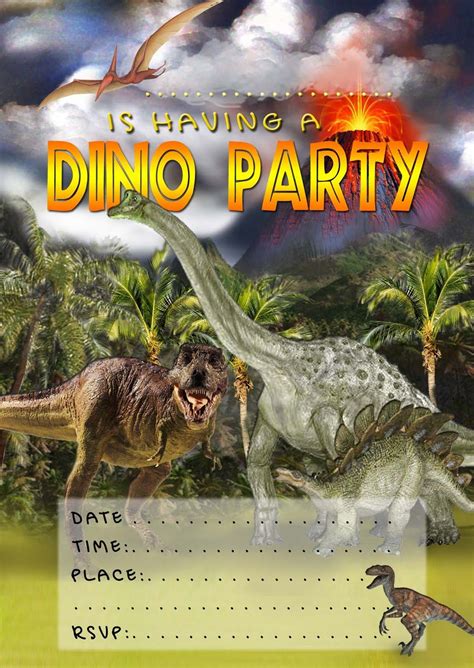 Free Printable Dinosaur Birthday Invitations