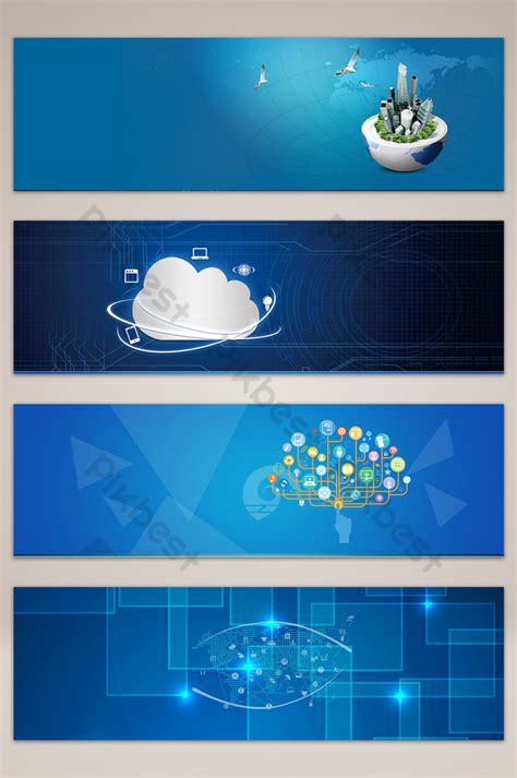Cool Blue Technology Banner Poster Background Backgrounds Psd Free