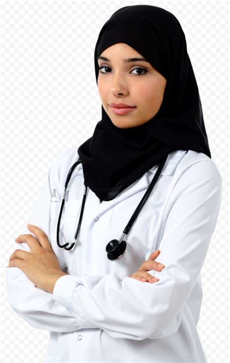 female doctor hijab muslim nurse white coat citypng