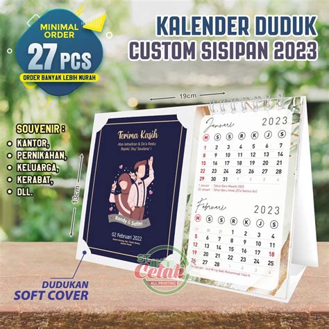 Jual Kalender Duduk Custom Sisipan Souvenir Kalender Duduk