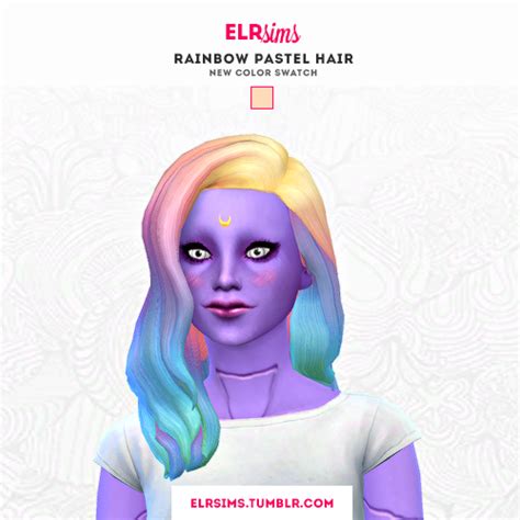 Rainbow Pastel Hair 3 Recolors Afromedium Elrsims