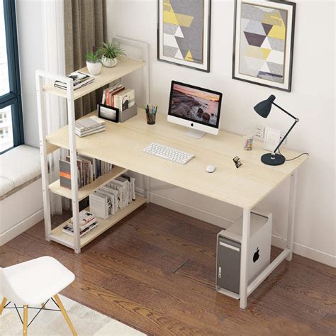 Perth Study Table With Modular Book Shelf In White Colour