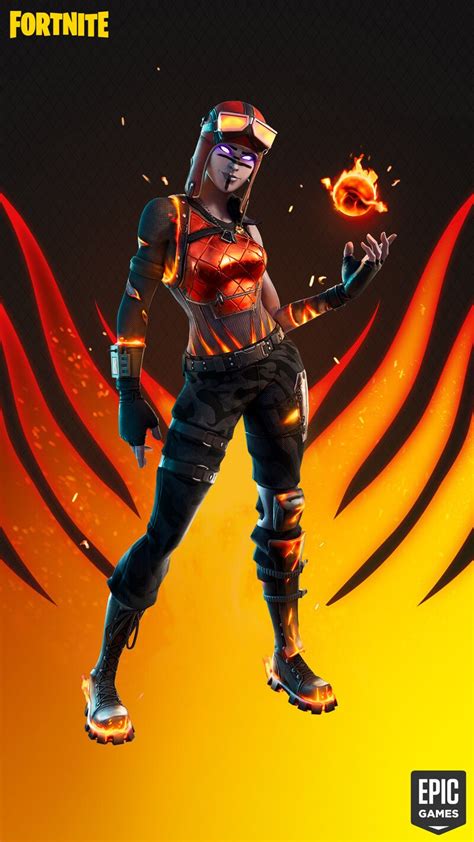 A Woman In An Orange And Black Outfit Holding A Fire Ball