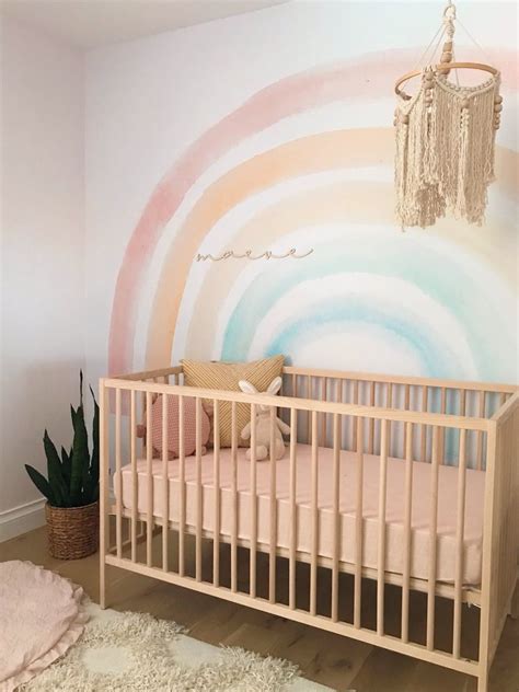 Elsi Rainbow Wallpaper In 2020 Girl Nursery Wallpaper Girls Rainbow