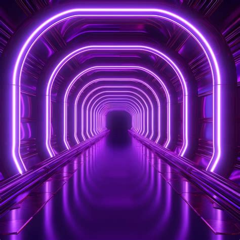 Premium Ai Image Sci Fi Futuristic Abstract Dark Tunnel Corridor With