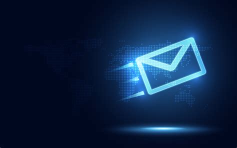 Futuristic Blue Express Envelope And Parcel Abstract Technology