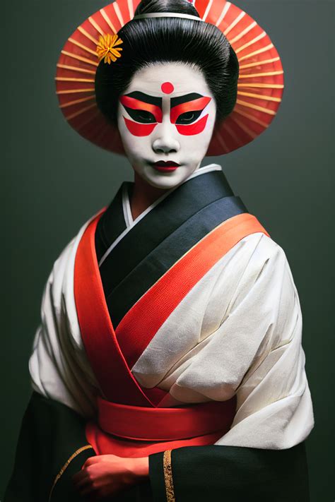 Artstation Woman In Geisha Inspired Makeup