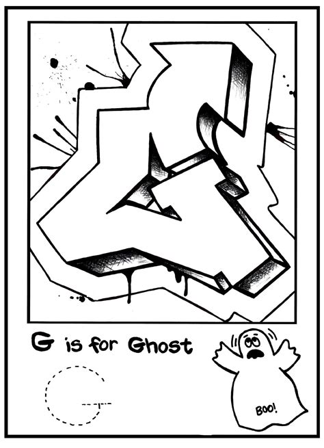 Letter b coloring pages available in lots of. G IS For Graffiti: Alphabet Coloring Book- Free coloring ...
