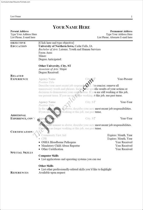 Most Popular Resume Templates Free Samples Examples